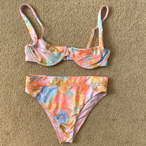 Billabong Pink and Orange Floral Bikini